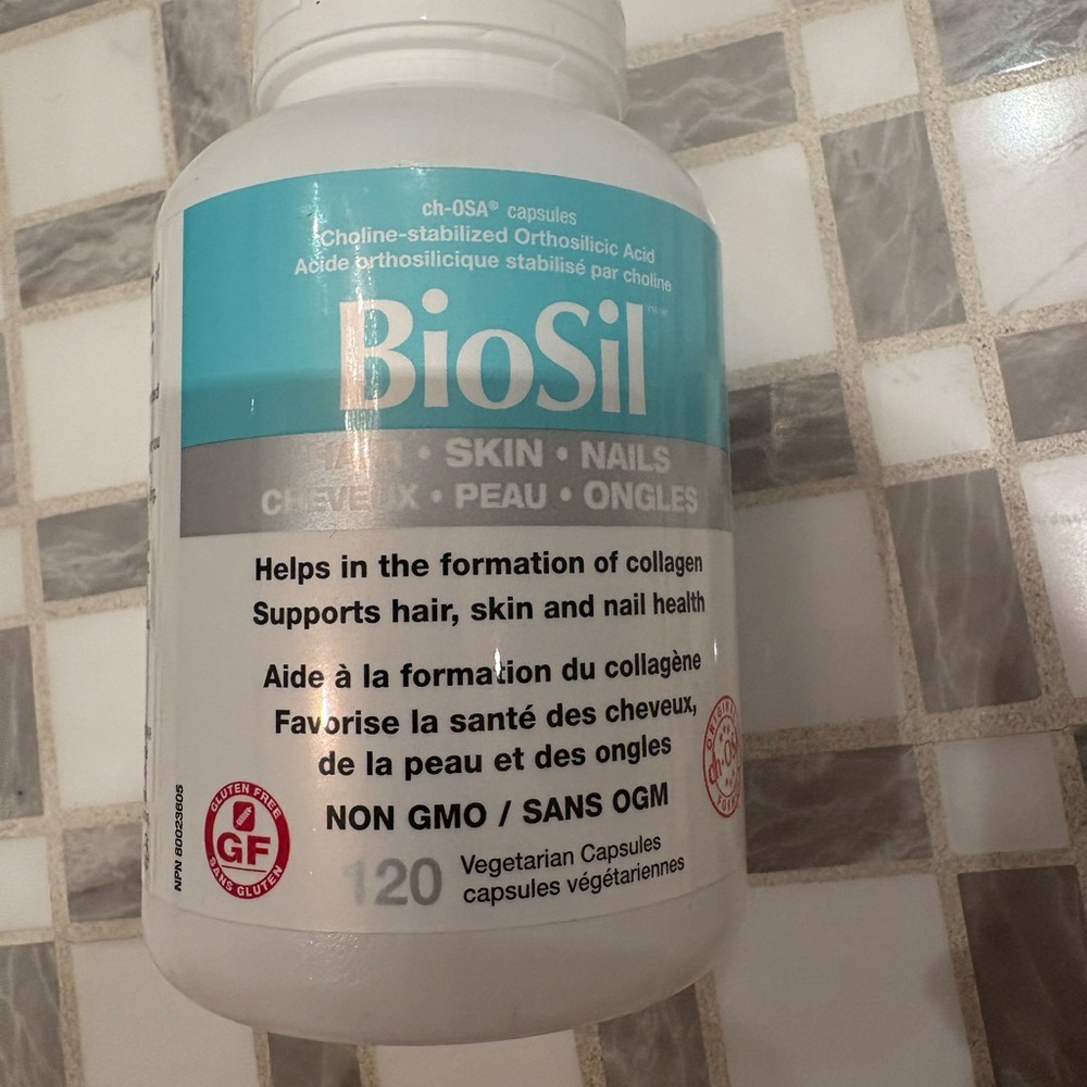 Biosilk Skin & Nails Supplement - White and Teal Bottle